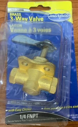 NEW MARPAC MARINE BOAT 3-Way Valve with Easy Click 1/4 FNPT 7-6946