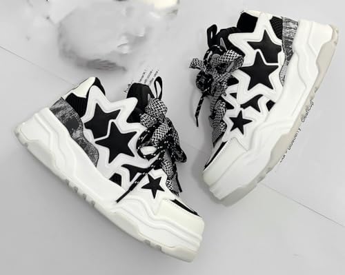 Star Shoes Cute Shoes Y2k Sneakers Chunky Sneakers for Women Anti-Slip Comfort Travel Outdoor Sport US 5.5-9.53
