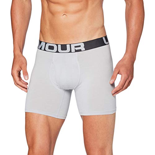 Under Armour Charged Cotton 6in 3 Pack, Boxer Uomo, Nero (Black/Black/Black 001), M