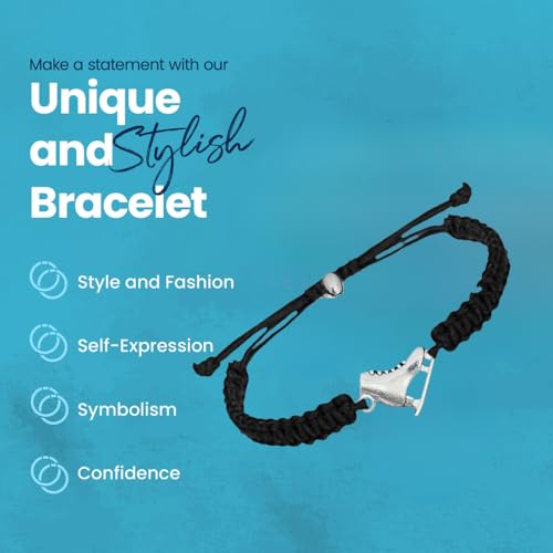 Image of Infinity Collection Figure Skating Charm Bracelet, Ice Skating Jewelry, Adjustable Skate Bracelet, Figure Skater Gift