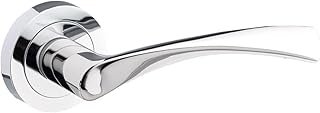 Designer Levers - Marvel Lever on Rose Door Handle - Contemporary Design- Polished Chrome - 1 Pair - Fixings Included - Interior Use