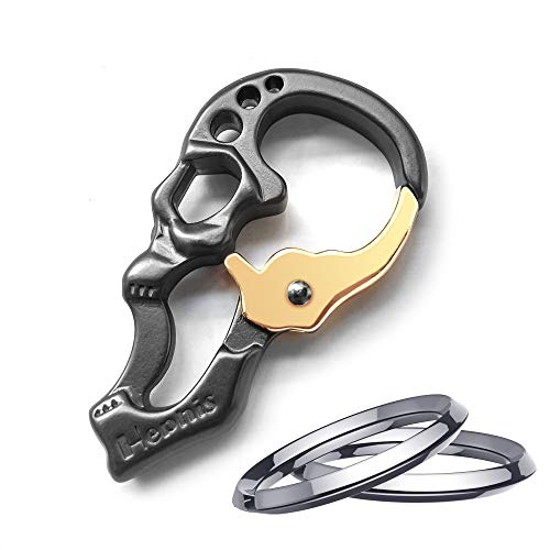 Hephis Shouter Key Chain, One of The Most Durable Key Chains, Detachable Keychain,Convenient Keys Manager, The Great Gift Idea,continuing The Classic Skull Keychians Series(Matte Black and Gold).