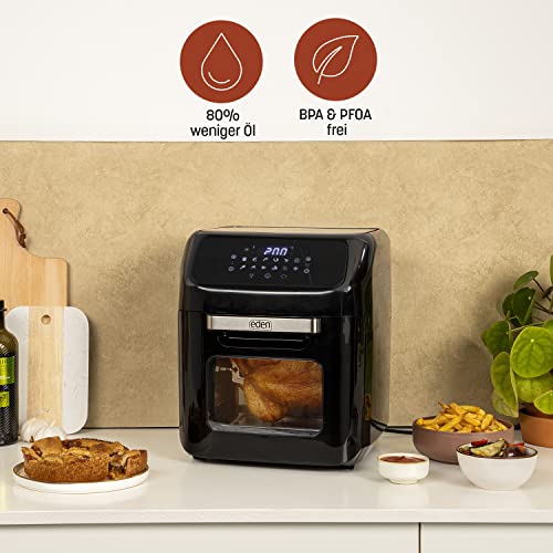 Foto von Eden ED-7017 - Heißluftfritteuse - 12 Liter - Airfryer - Ohne Öl - Digitalem Display - 10 Programme - 1800 Watt