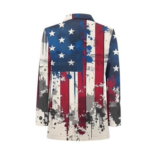 Men's Sport Coat Blazer with Pocket Patriotic Jacket for Formal2