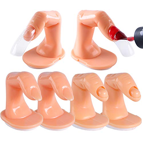 Nail Trainning Practice Hand-Practice Fingers Fake Training for Acrylic, Gel and Nail Art,Movable Practice Manicure Nails Hand-Best Manicure DIY Print（2 Styles）