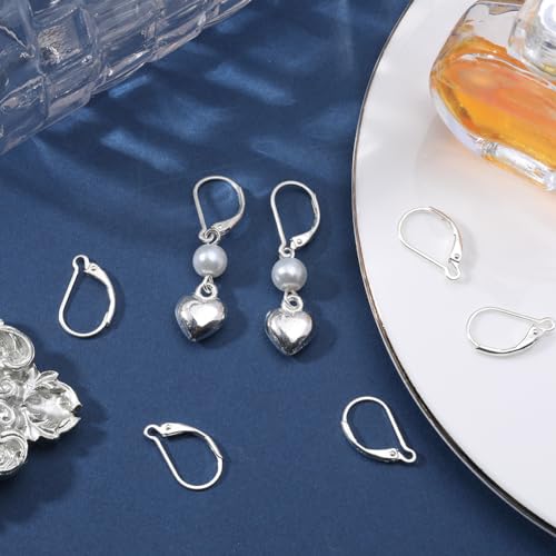 Beebeecraft 1 Box 8Pcs 925 Sterling Silver Leverback French Earring Hooks 17x10mm Interchangeable Dangle Ear Wire Findings for Jewelry Making - Image 4