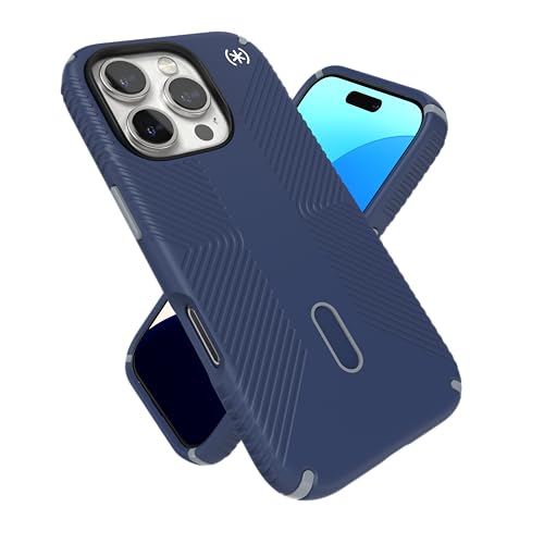Image of Speck Blue iPhone 16 Pro Case MagSafe and ClickLock - Slim Phone Case iPhone 16 Pro - iPhone 16 Pro Phone Case - Presidio 2 Grip - Coastal Blue /Dust Grey
