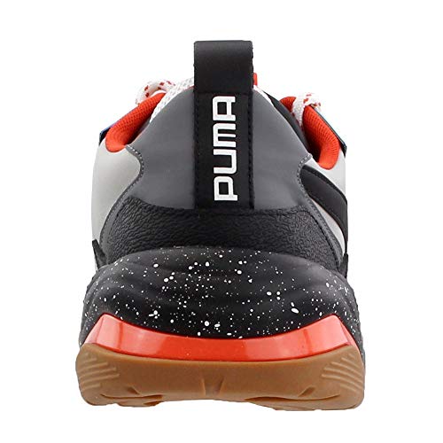 PUMA PUMA mens Thunder Sneaker, Puma White-puma Black-mandarine Red, 9.5 US
