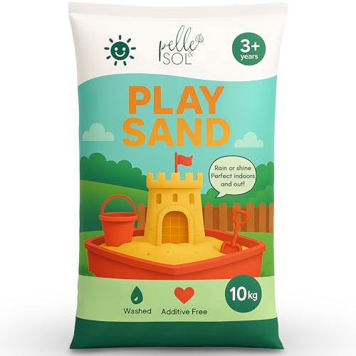 Pelle & Sol 10kg Soft Play Sand – Fine Texture Sand for Sandpit, Shell Pit, Water Table, Sensory Activity, Outdoor Play, Garden Use, & Craft Projects