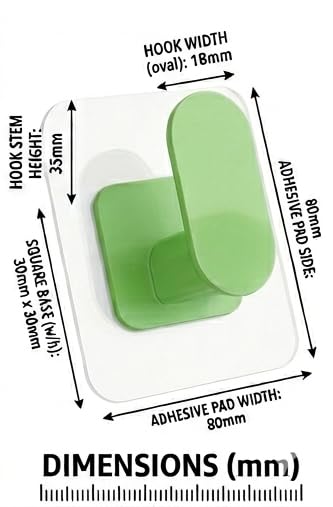 Image of ELMVIA Self Adhesive Hooks /Wall Hangings Hook /Waterproof Hooks for Wall Without Drilling Heavy Duty Bathroom Kitchen Towel Wall Hooks for Hanging Strong Coat (4, Green Nail Hook)