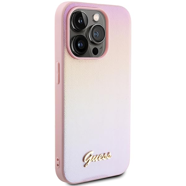 Guess GUHCP15LPSAIRSP Carcasa rígida para iPhone 15 Pro de 6,1 Pulgadas, Color Rosa