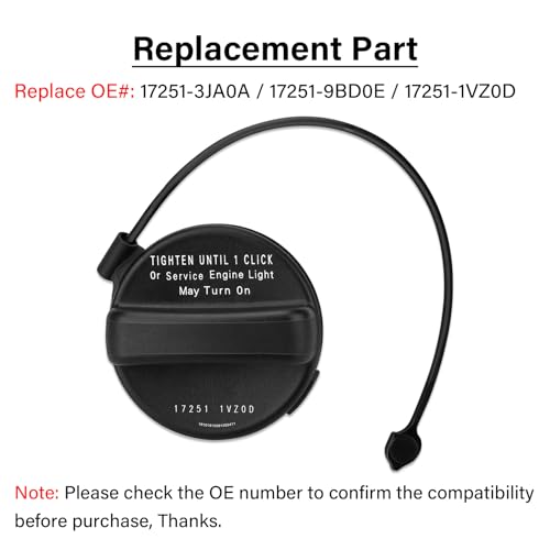 Image of Gas Cap, Fuel Cap Fit for Nissan 2011-2020 Frontier 2012-2020 Versa 2013-2018 Altima 2013-2020 Pathfinder 2015-2020 Murano, Infiniti 2013 JX35 2014-2020 QX60, Replaces 17251-3JA0A, 17251-9BD0E