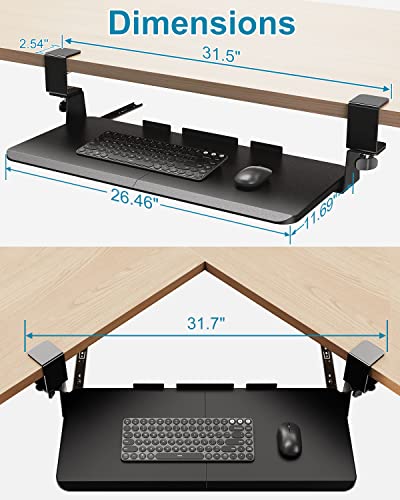 Woka 48" X 24" Standing Desk And 26.5" X 11.7" Black Keyboard Tray #TOP5