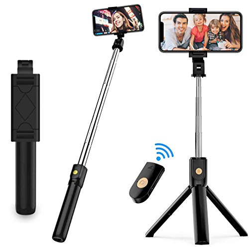HOMEDII Selfie Stick,Selfie Stick Tripod,Extendable Bluetooth Selfie Stick with Wireless Remote, Compatible with iPhone,Samsung , Huawei and More (ONLY Horizontal Shot)