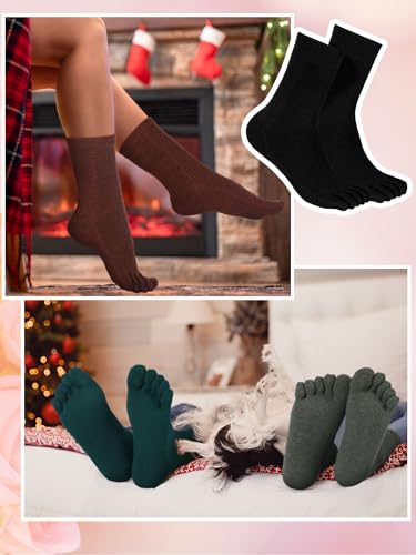 Image of Bencailor 4 /12Pairs Women Toe Sock Five Toe Sock