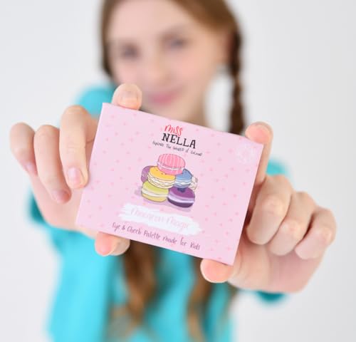 Kinder-Make-up-Set mit Lidschatten-/Rouge-Palette mit Spiegel und Pinsel (Macaroon Magic)