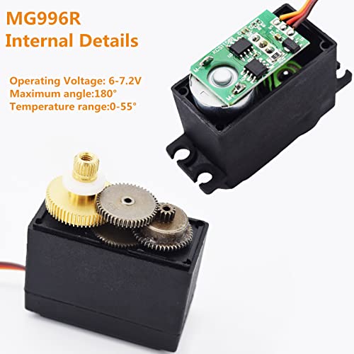 Adeept 2 Pcs Mg996R Servo Motors Metal Gear Torque Digital Servo Motor High Speed For Smart Car Jr Boat Robot Rc Helicopter Arduino Raspberry Pi Robotic Diy Project #TOP6