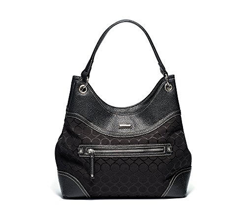 Nine West 9 Jacquard Shoulder Hobo Bag, Black/Black, One Size