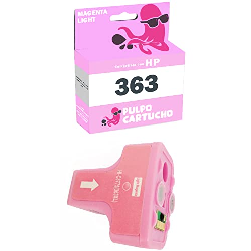 Pulpo Cartucho   Cartucho de Tinta 363 Magenta Light Compatible con HP 363 / Ref. C8775EE   Remanufacturado   Valido para Impresoras PhotoSmart/PhotoSmart C/PhotoSmart D