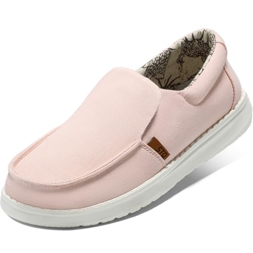 STQ Women Slip on Loafers Plantar Fasciitis Relief Breathable Orthopedic Comfy Sneakers Pink...