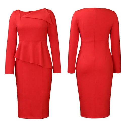 Dresses for Women Sexy Church Business Peplum Pencil Vintage Dress Wear to Work2