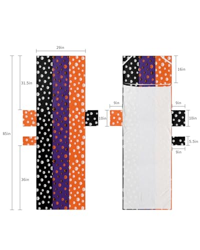 Halloween Beach Lounge Chair Towel Cover, Soft Chaise Lounge Towel with Side Pockets Patio Pool Chairs Cover for Beach/Pool Sunbathing 29x85 Orange Purple Black Striped Pumpkins