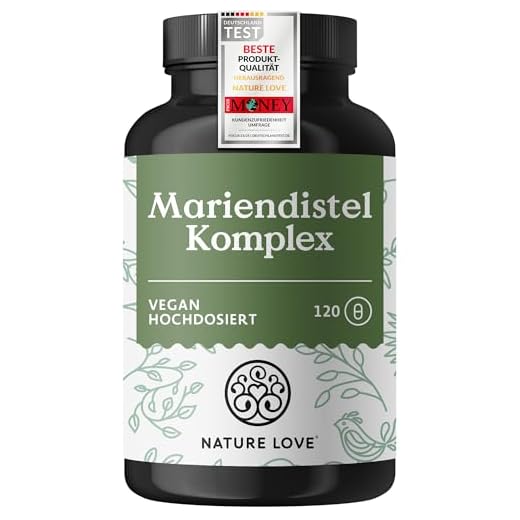 NATURE LOVE® Mariendistel, Artischocke, Löwenzahn & Desmodium 4-fach Komplex - 120 vegane Kapseln - Hochdosiert mit 80% Silymarin - Laborgerprüft, hochdosiert, in Deutschland produziert