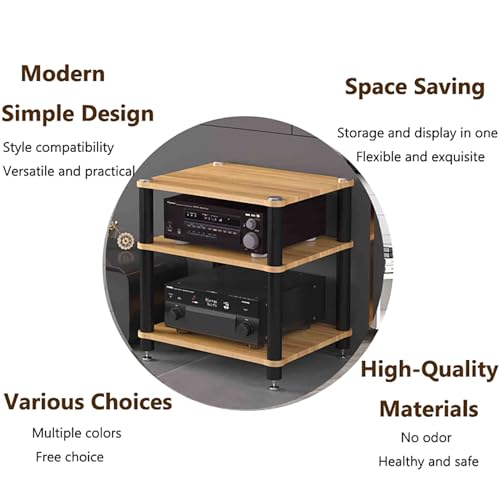 Support pour lecteur de disques vinyles - Étagère de rangement pour matériel audio/audio/audio/audio/vidéo - Idéal pour le salon, la chambre à coucher, le bureau - Solution de rangement élégante et