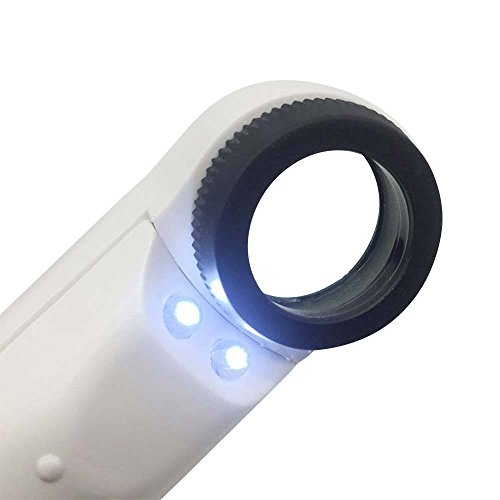 Phantomx 40X Magnifying Magnifier Glass Jeweler Eye Jewelry Loupe Loop 2 LED Light USA