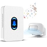 DAYTECH ワイヤレスチャイム 玄関センサー 人感センサー チャイム 防犯センサー ワイヤレス 非接触 ドアベル/無線ドアベル・5段階の音量 20種類の呼出音楽 呼び出し呼び鈴 (1受信機と+1人感センサー)