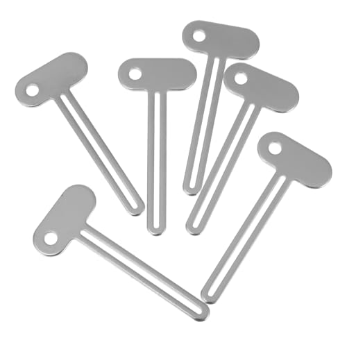 OKUMEYR 6pcs Extrusion Tool Toothpaste Tube Squeezers Metal Tube Pressers Toothpaste Tube Roller Squeezer Metal Toothpaste Squeezers Tube Squeezer Key Squeezer Tools Silver Aluminum Alloy