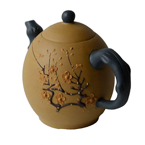 Yxhupot Tetera china de arcilla yixing de 12,5 onzas, huevo zisha ciruela maceta - Imagen 5