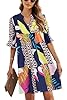 QACOHU 2025 Women's Summer Floral Print V Neck Ruf... #1