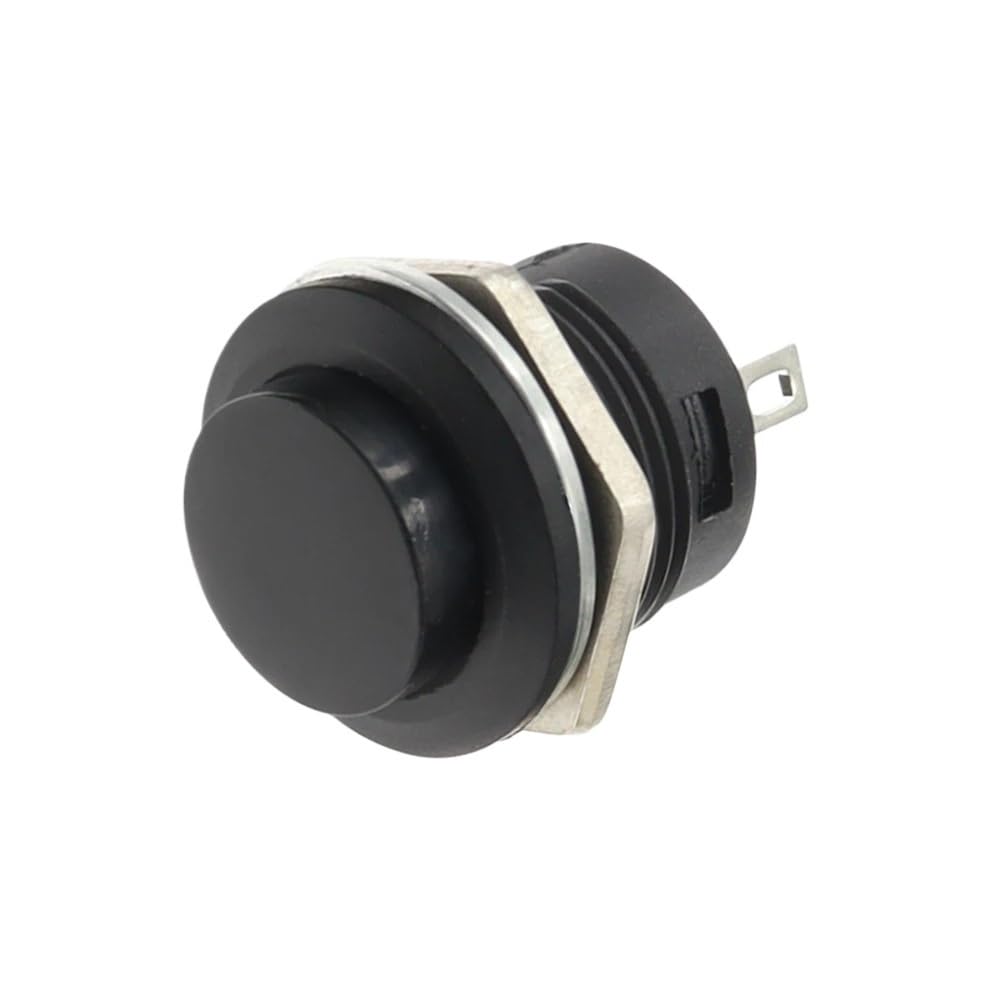 AARTERZZA 10PCS R13-507 Momentary SPST Black Push Button Switch AC 6A/125V 3A/250V