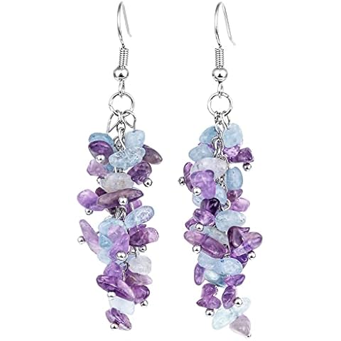 Pendientes de perlas de piedras preciosas Amogeeli Cover