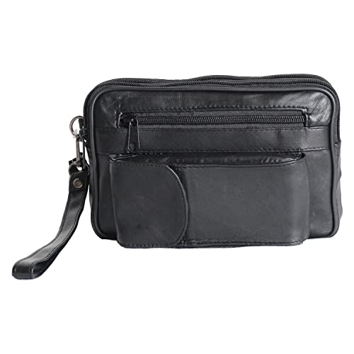 Herren Handgelenktasche Tasche Echt Leder Geld Herrentasche Handtasche Bag Umhängetasche Cover