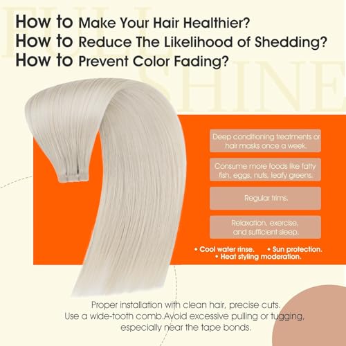 Image of Full Shine Injection Tape in Extensions Human Hair Color 1000 Blonde Injected Remy Tape Ins Human Hair Extensions Invisible Skin Weft 14Inch 40G Short Hair Compatibility 20Pcs Bridal Hairstyles