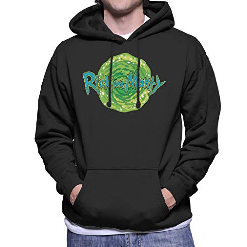 Rick and Morty Logo Against Portal Men's Hooded Sweatshirt