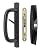 Veranda Sliding Glass Door Handle Set with Mortise Lock, Black, Keyed, 3-15/16” Screw Holes, 1-1/2” Door Thickness