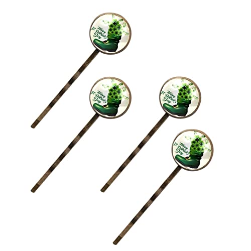 Barrettes à cheveux Trèfles Saint Patrick Glam Green faits main