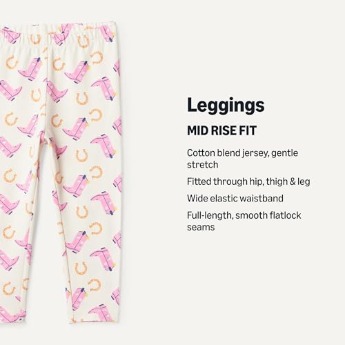 Image of Amazon Essentials Girls' Cotton Stretch Leggings, Multipacks