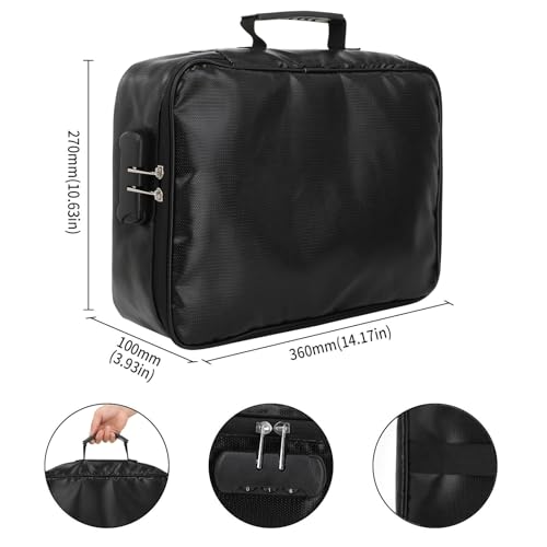 Caja de documentos ignífuga con cerradura y doble cremallera impermeable 6