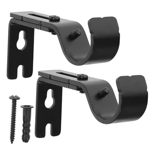 GREENADSCAPE 1 Set Adjustable Curtain Rod Brackets Curtain Rail Holders for Easy Wall Installation Strong Simple Design for Living Room Bedroom Kitchen Decor