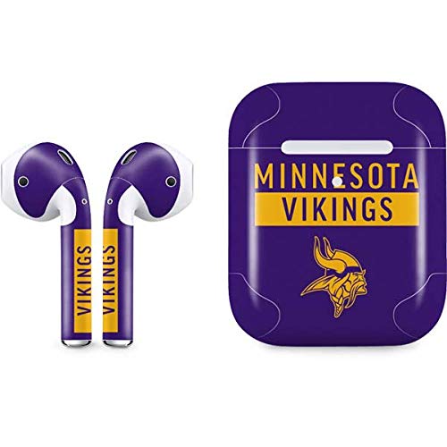 Skinit Decal Audio Skin Compatible with Apple AirPods 2 - Officially Licensed NFL Minnesota Vikings Purple Performance Series Design