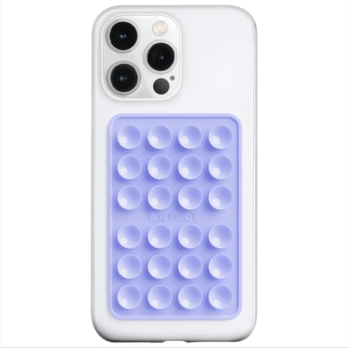 Image of PKYAA Silicone Suction Phone Case Adhesive Mount, Upgraded Super Strong Grip, Durable, Easy to Use, Hands-Free Sticky Phone Holder for Selfies, Tiktok Videos, 2.56 inchx3.94 inch (Lavender)