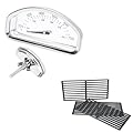 Hisencn 17.8'' Cooking Grates for Cuisinart 2456, GAS9456AS, GAS9456ASO Grill, Cast Iron Grates for Kirkland PC2600L,Grill Thermometer for Cuisinart GAS2556AS, GAS2456AS, GAS2256AS, Grill Temperature