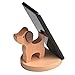 MHKBD Cute Cell Phone Stand with Canvas Bag, Wooden Phone Stand Animal Cell Phone Holder for for Apple iPhone iPad Samsung Mobile Phone Huawei, Useful for Watching Video, Valentine's Day Gift, Puppy