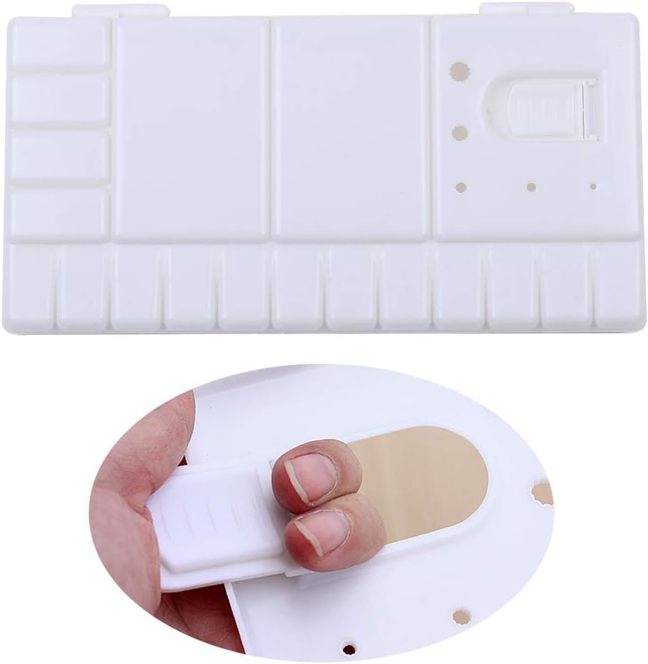 Image of Faded Folding Plastic Paint Palette - Compact Mixing Tray for Watercolor, Gouache, Acrylic & Oil Paint - Ideal for Professional Artists, Students & DIY Painting Projects (Small)