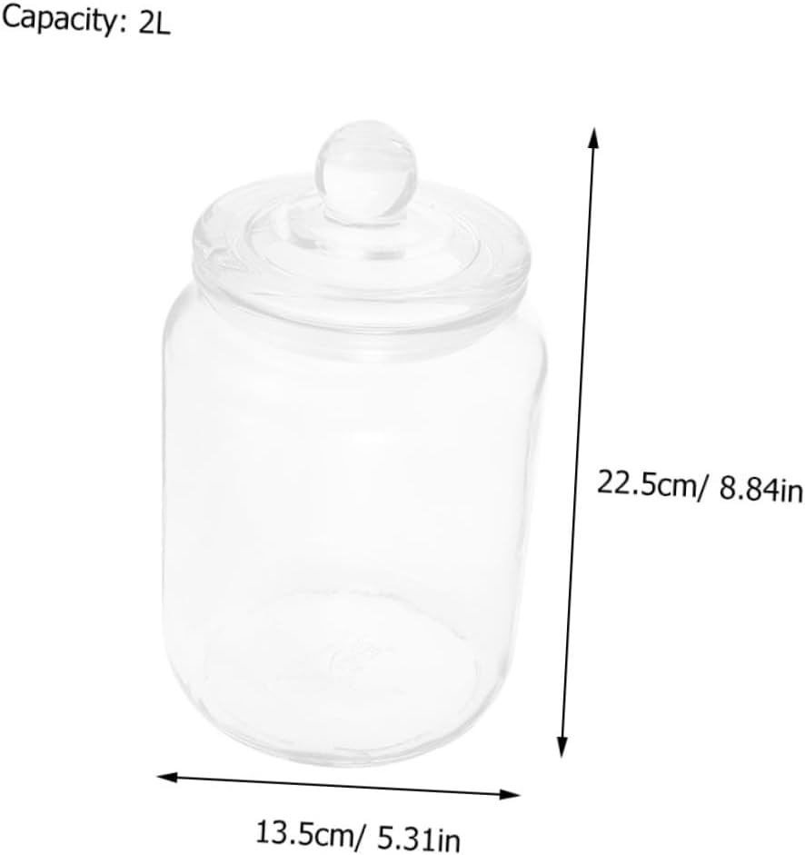 NUOBESTY Glass Tea Jar and Airtight Grain Canister 2l 2pcs Set, Glass Food Storage Containers with Sealed Lids for Kitchen Pantry, Moisture-proof Coffee Bean and Cereal Storage