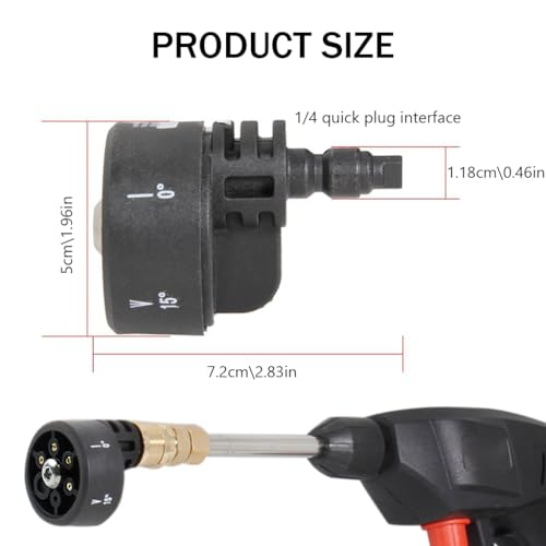 Image of HASTHIP Car Pressure Washer Nozzle - Rotationally Adjustable Washer Nozzle - 6 Modes Multifunctional ABS Material High-Pressure Car Universal for Cleaners